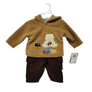 Baby Q 2 Piece Bear Hoodie Outfit Y2K Baby 3-6 Months  NWT